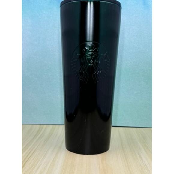 Starbucks Large Gr Metallic, Reflective, Metal Cup, Screw on lid‎ straw opening - Picture 1 of 8